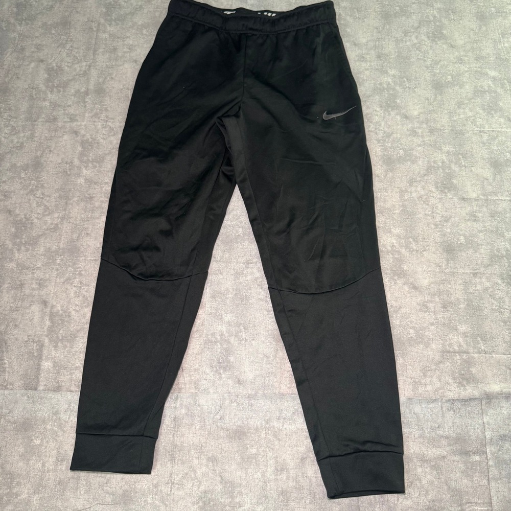 Nike Dri-FIT Mens Training Pants Black Tapered Joggers Medium Athletic Gym 0433